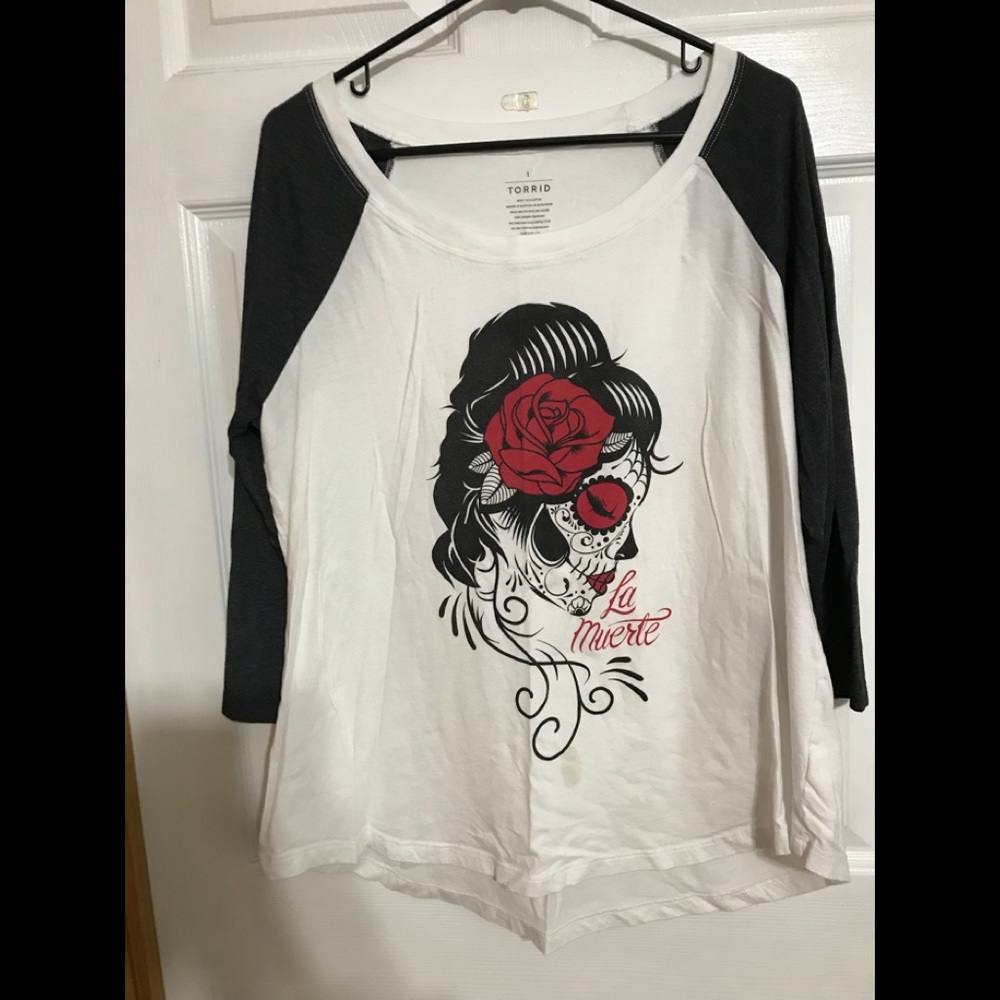 Torrid 3/4 length sleeve, Day of the Dead shirt
